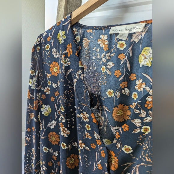 Women's Peplum Faux Wrap Blouse - Picture 8 of 10